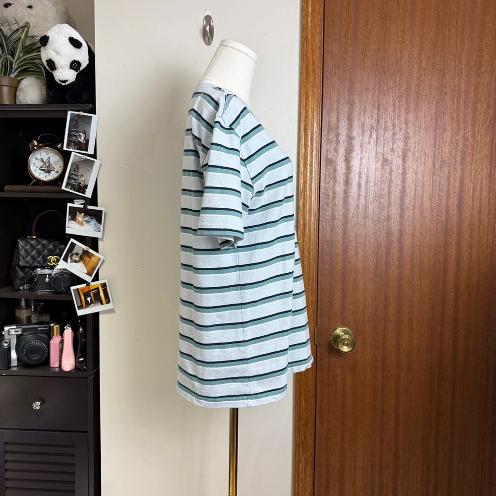 ARITZIA TNA Top Women Size 2XS Stripe Green Blue T-shirt Shortsleeves Crewneck - Picture 3 of 15